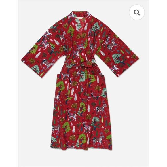 Print Fresh Robe sz L-XL ANTELOPE FOREST. Stains! No Belt - Picture 11 of 11